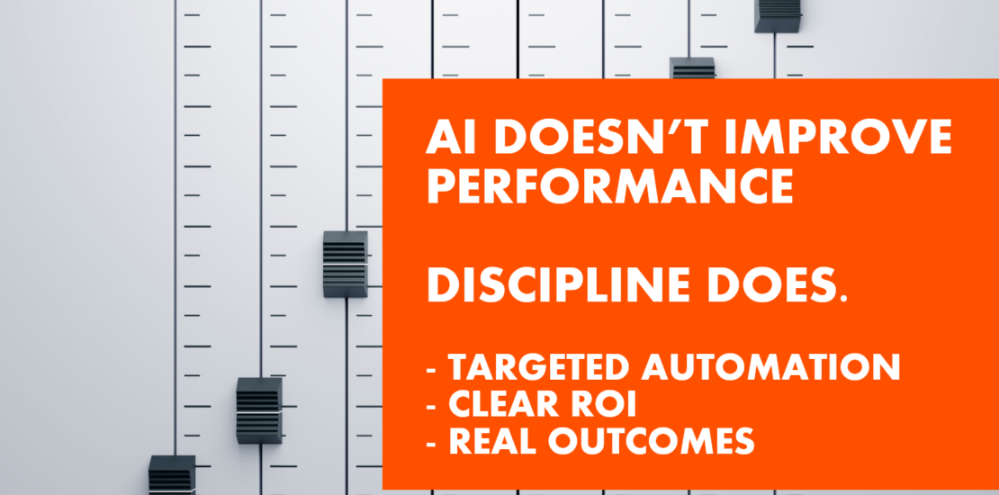 Relentica - AI That Improves Performance - Discipline Does text over sound balancer switches