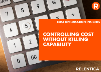 Cost Optimisation - Controlling Costs Without Killing Capability - text over a calculator keyboard