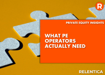 What PE Operators Actually Need - text over grey felt jigsaw piece