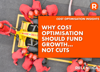 Why Cost Optimisation Should Fund Growth... Not Cuts - text of F1 car in the pitstop